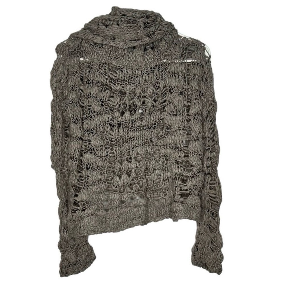 Free people open knit sweater with fringe 
Size s